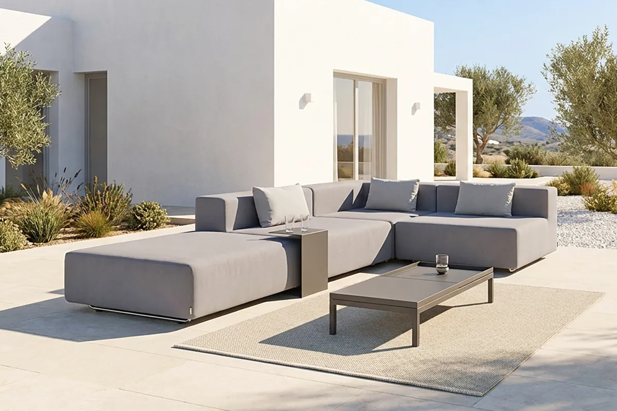 gartenlounge-set auf der Terrasse