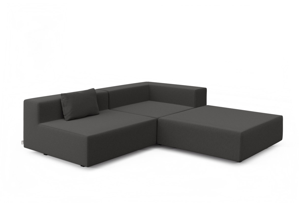 Modulares 3er Gartenlounge Set LOOP in der Farbe Sooty Grey.y