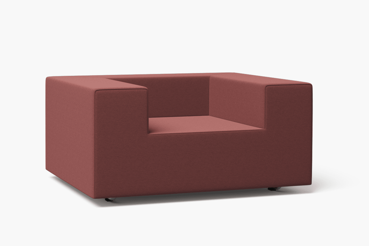 Bunter Garten Loungesessel in der Farbe rot