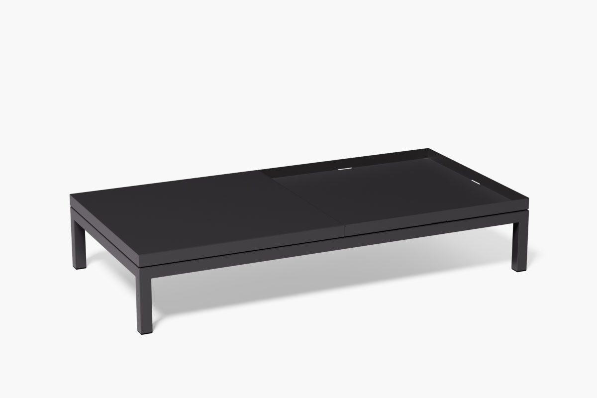 Design Gartentisch Edelstahl TRUE – Wetterfester Beistelltisch mit magnetischem Tablett